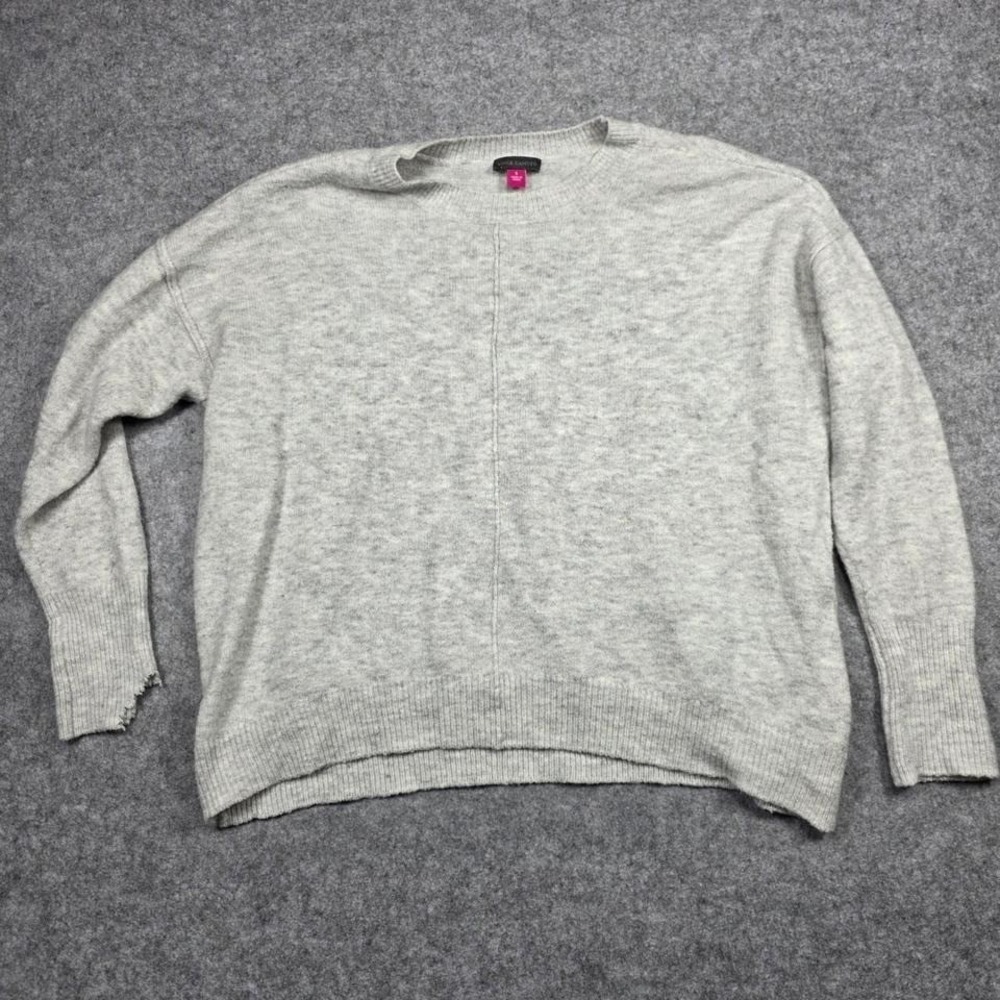 Vince Camuto Sweater Women Small Gray Heathered Crew Neck C3450230 Light Wash